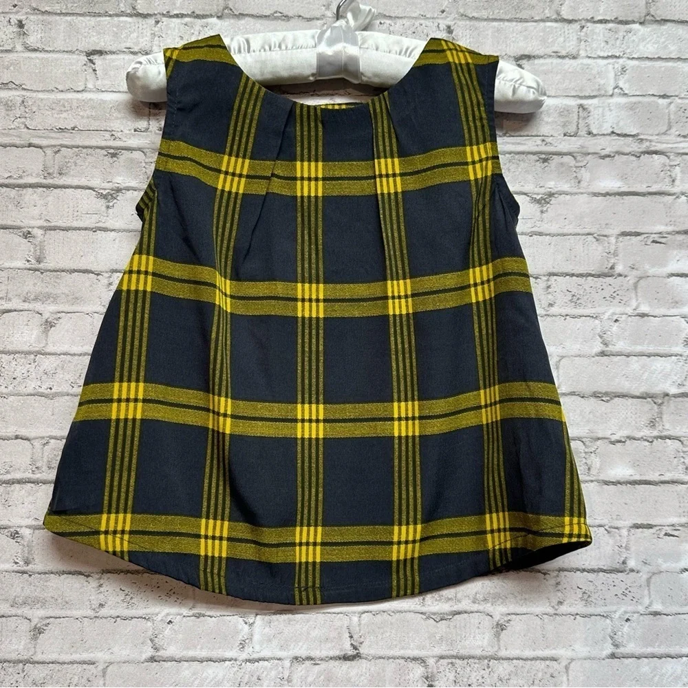 OLD NAVY Black Yellow Size 5T Sleeveless Plaid Toddler Kids Top